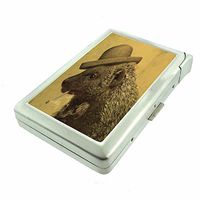 Cigarette Case with Built in Lighter Funny Smoking Cool Porcupine S14 Smoking King Size Cigarettes Silver Metal Wallet 4" X 2.75" RFID Protection Hilarious