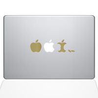 The Decal Guru Edible Apple MacBook Decal Vinyl Sticker - 12" MacBook - Gold (1056-MAC-12M-G)