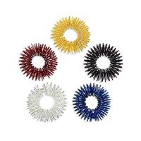Supvox 5pcs Massage Rings Finger Rings Acupressure Massager (Gold/Silver/Black/Blue/Red)
