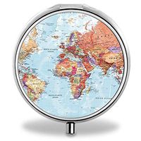 Glad grace Pill Organizer, Map Pill Boxes with 3 Components Metal Portable Pill Container for Purse, Travelling and Daily Needs