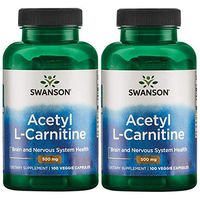Swanson Acetyl L-Carnitine 500 Milligrams 100 Veg Capsules (2 Pack)