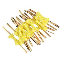 Artibetter 20Pcs Twist tie Ribbon for cellophane Party Bag Baking dessrt Packing (Yellow)