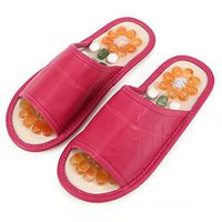 Natural Stone Massage Shoes/Massage Foot Slipper - Foot Care Reflexology Promote Blood Circulation and Improve Metabolism (Rose Red) HMYH,Rosered,3738