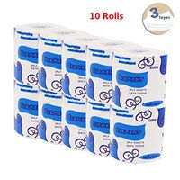 10/20/30 Rolls Soft Toilet Paper Bulk Rolls Bath Tissue Toilet Tissue 3-Ply Standard Rolls Recycled Fiber Bulk Paper Toilet paper storage (White, 10)