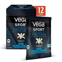 Vega Sport Protein Powder Vanilla (12 Count, 17.5 Ounce) - Plant-Based Vegan Protein Powder, BCAAs, Amino Acid, tart cherry, Non Dairy, Keto-Friendly, Gluten Free,  Non GMO (Packaging May Vary)