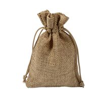 BZCTAH 20 PCS 10 x 14cm Linen Cotton Bags Jewelry Pouch Burlap Jute Bags, Reusable Cloth Souvenir Gift Bag with Drawstrings for Wedding Holiday, Treat DIY Craft Favor Bags Sack Pouch, Khaki#1