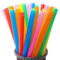 Tomnk 200pcs Jumbo Smoothie Straws Boba Straws Milkshake Straws Extra Wide Assorted Bright Colors