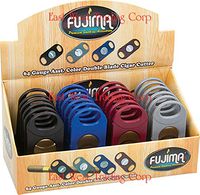 Fujima Plastic Guillotine Double Blade Cigar Cutters - 2 Pack - Up to 80 Ring Gauge Plus Free Raw Black Clipper
