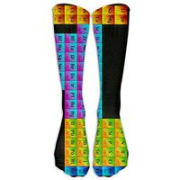 TOP YAZU Women & Men Periodic Table Elements Stocking Socks Athletic Sock Long Sock All Sport Holiday One Size