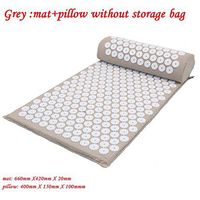 Massager Cushion Massage Yoga Mat Acupressure Relieve Stress Back Body Pain Spike Mat Acupuncture Massage Yoga Mat with Pillow,Light Grey