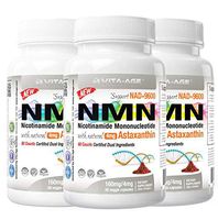 Vita-Age NMN Lab Tested 320mg Serving with 8mg Astaxanthin (Highest Purity Nicotinamide Mononucleotide) Boost NAD+ Support Metabolism (160mg Per Cap, 3 x NMN 60 Capsules) Dual Ingredients
