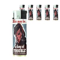 Refillable Electronic Lighter Set of 5 Pieces D-191 She May Be A Bag of Trouble