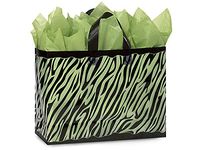 Frosted Zebra Stripe Bags - Vogue Zebra Frosted Plastic Bags Mini Pk 3 mil HD Plastic 16x6x12" (2 Packs; 25 Bags Per Pack) - Wraps-ZEBFMV