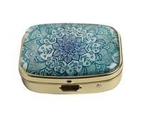 Halulu Natural Eco Personalized Design Square Gold Pill Case Decorative Metal Medicine Vitamin Organizer Unique Gift