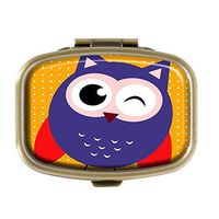 AmSun Cute Cartoon Owl Custom Square Medicine Pocket Wallet Travel Pill Vitamin Decoration Box Case Holder