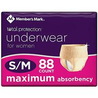 Member's Mark Total Protection Underwear for Women, Small/Medium (88 ct.) (pack of 2)
