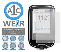 A1C WEAR - 9H Flexible Glass Screen Protector for Freestyle Libre 14-Day Receiver PDM - Won't Crack or Chip - Anti-Scratch Anti-Fingerprint - 2 Pack