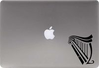 Harp Music Instrument Vinyl Decal Sticker for Computer Macbook Laptop Ipad Electronics Home Window Custom Walls Cars Trucks Motorcycle Automobile and More (BLACK)