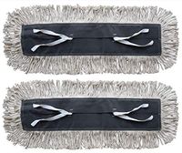 Cotton Dust Mop Head Refill, Industrial Strength and Washable Replacement Head (2) Pack, Industrial or Commercial Dust Mop for Floors. Replacement Dust Mop Heads for 24 Inch Dust Mop Frames