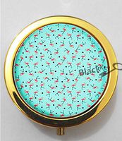 BlackKey Pink Flamingo 3-Compartment Decorative Pocket Gift Box Case Organizer for Pill, Color 2 -1264