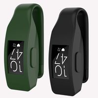 aczer-Y Fitbit Inspire HR Sport Band Clip Holder Replacement, 10 Color Soft Silicone TPU Protective Cover Case Poket Clip for Fitbit Inspire HR Smartwatch Shock-Proof (Black+Dark Green)