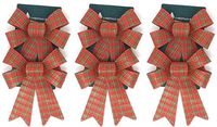 Holiday Crafts (TM) Set of 6 Hologram Plaid Bows - 5.5 x 8 Inches Each - Red Plaid