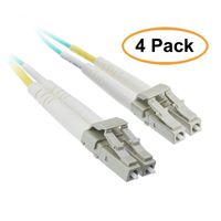 ACL 6.56 Feet (2 Meter) LC to LC 10 Gigabit Aqua OM4 Fiber Optic Cable, Multimode, Duplex, 50/125, 4 Pack