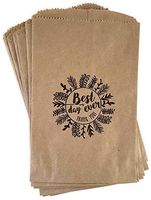Kraft Paper Rustic, Boho, Woodland, Wedding Favor, Treat, Candy Buffet Bags 24 ct Made Out of 100% Recycled Paper"Best Day Ever, Thank You"
