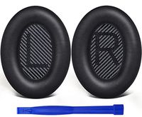 Professional Replacement Earpads Cushions for Bose QuietComfort 35 (QC35) & Quiet Comfort 35 II (QC35 ii) Headphones, Ear Pads with Softer Leather, Noise Isolation Foam, Added Thickness (Black)