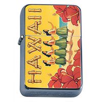 Perfection In Style Silver Flip Top Oil Lighter Vintage Hawaiian Art Design 010