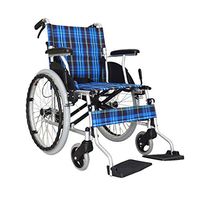 Wheelchair Medical Equipment Lightweight Folding Transport Travel Self-propelled Portable Waiter Push-Type Detachable Wide for Adults Elderly (Style : Pneumatic tire)