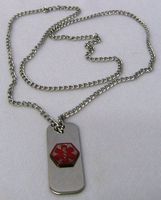 Contact Lens Medical Id Jewelry Necklace