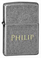 Personalized Zippo Antique Silver Plate Lighter with Free Laser Engraving