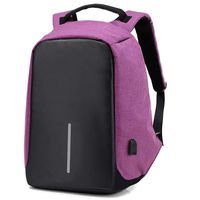 BWOLF Anti Theft Backpack Waterproof Business Laptop Backpacks with USB Charging Port, Water Resistant Travel College School Book Bag (Purple)
