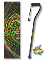 Aluminum Adjustable Foam Handle Offset Walking Cane Christmas Star