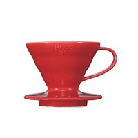 Hario V60 Ceramic Coffee Dripper, Size 01, Red