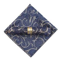 Black Temptation [Dark Blue] 6 Pcs Colorful Cloth Napkins Fabric Napkins Floral Print Napkins