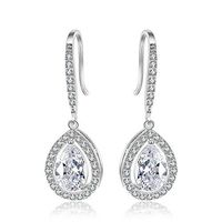 Goober Liu Corn Poppy Modeling Fashion Crystal Earrings,Zircon-Gemstone Eardrop, 1 Pair (White)