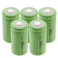 5x Exell 1.2V 5000mAh NiMH C Size Rechargeable Flat Top Batteries use with electric razors toothbrushes high power static applications (Telecoms UPS and Smart grid) electric tools electric mopeds