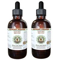 Aloe Vera Alcohol-Free Liquid Extract, Organic Aloe Vera (Aloe Vera) Dried Leaf Glycerite Hawaii Pharm Natural Herbal Supplement 2x2 oz