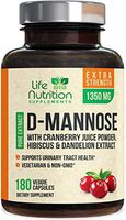 D-Mannose Capsules with Cranberry Extra Strength UTI Support 1350mg - Natural Urinary Tract Support - Made in USA - Natural Fast-Acting Pills w/Dandelion & Hibiscus for Men & Women - 180 Capsules