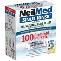 NeilMed Sinus Rinse All Natural Relief Premixed Refill Packets 100 Each, Pack of 2