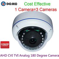 HD 1080P AHD 180° Degree Wide Angle Fish Eye Lens 15pcs IR LEDs White CCTV Dome Camera for Indoor Home Security Surveillance Systems