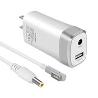 45W Mini Charger for MacBook Air 11 inch 13 inch Magnetic 1 L-tip MAC Power Charger Adapter - Lightweight & Portable - One Extra USB Port Design