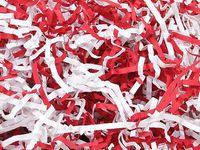 Heavy Duty Red White Gift Basket Shred Crinkle Paper Grass Filler Bedding Shanna875 (8oz Bag)