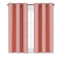 NICETOWN Window Curtains Blackout Drapes, Thermal Insulated Solid Grommet Blackout Curtains/Draperies for Living Room (Coral, One Pair, 29 by 45-Inch)