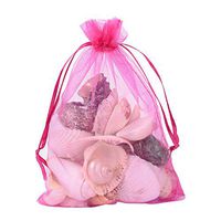 PH PandaHall 100PCS 5x7 inch MediumVioletRed Organza Drawstring Bags Party Wedding Favor Gift Bags for Baby Shower, Birthday, Party, Christmas