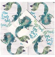 Cypress Home Cocktail Beverage Paper Napkins ~ Mermaid Hair Don't Care, 40 ct