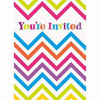 Rainbow Chevron Invitations, 8ct