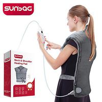 Sunbag Extra Large 25"×32" Heating Pad,Dry/Moist Neck & Shoulder Heating Wrap with Fast-Heating,6 Temperature Settings, Auto Shut Off,Machine Washable,Pain Relief for Back,Shoulder,Neck, etc-Gray